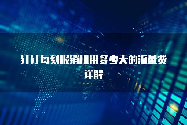 钉钉每刻报销租用多少天的流量费详解