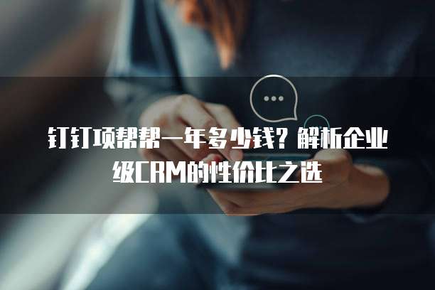 钉钉项帮帮一年多少钱?解析企业级CRM的性价比之选
