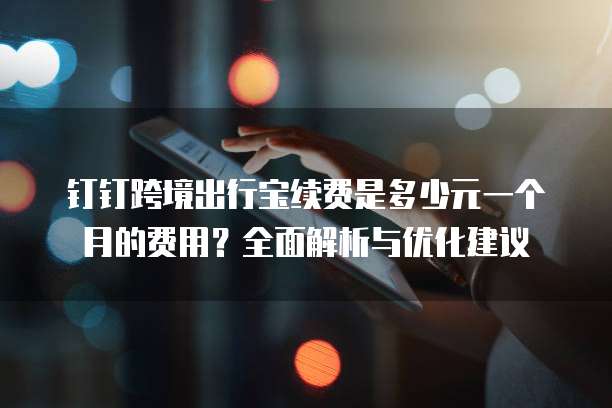 钉钉跨境出行宝续费是多少元一个月的费用?全面解析与优化建议