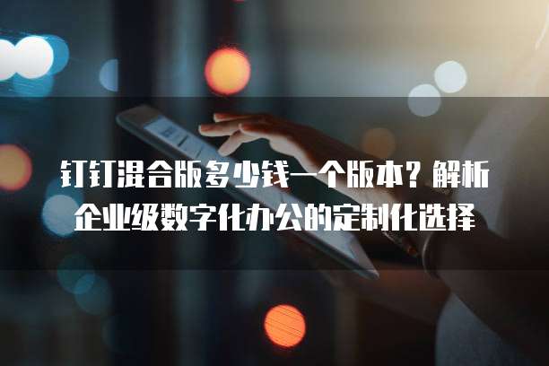钉钉混合版多少钱一个版本?解析企业级数字化办公的定制化选择