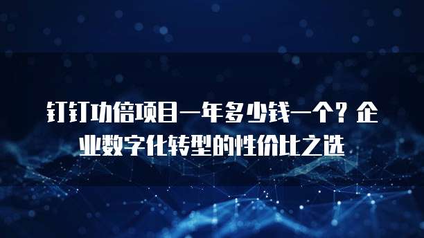 钉钉功倍项目一年多少钱一个？企业数字化转型的性价比之选