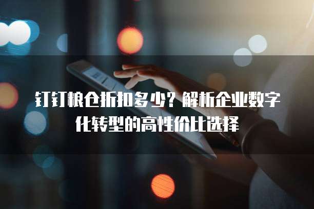 钉钉粮仓折扣多少?解析企业数字化转型的高性价比选择