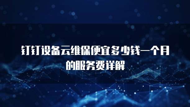 钉钉设备云维保便宜多少钱一个月的服务费详解
