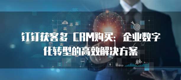 钉钉获客多 CRM购买:企业数字化转型的高效解决方案