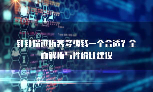钉钉探迹拓客多少钱一个合适?全面解析与性价比建议