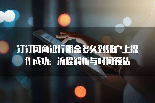钉钉网商银行佣金多久到账户上操作成功：流程解析与时间预估