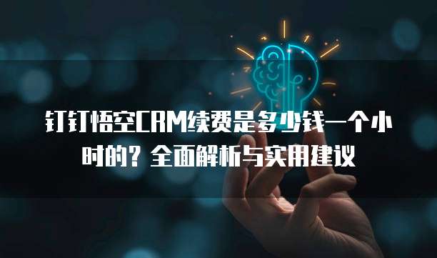 钉钉悟空CRM续费是多少钱一个小时的?全面解析与实用建议