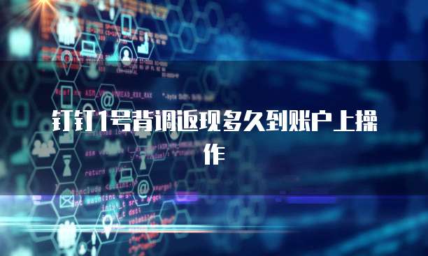 钉钉1号背调返现多久到账户上操作