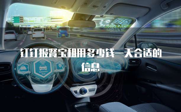 钉钉报餐宝租用多少钱一天合适的信息