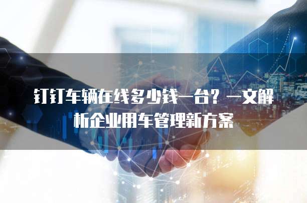 钉钉车辆在线多少钱一台?一文解析企业用车管理新方案