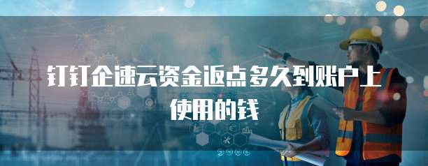 钉钉企速云资金返点多久到账户上使用的钱