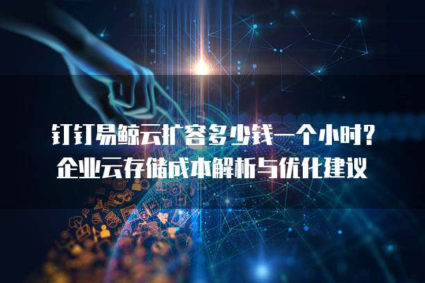 钉钉易鲸云扩容多少钱一个小时?企业云存储成本解析与优化建议