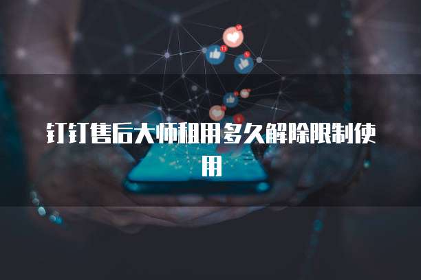 钉钉售后大师租用多久解除限制使用