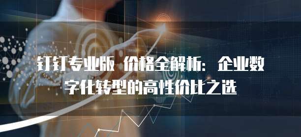 钉钉专业版 价格全解析:企业数字化转型的高性价比之选