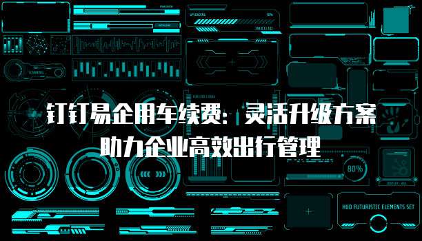 钉钉易企用车续费:灵活升级方案助力企业高效出行管理