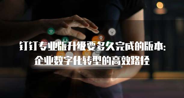 钉钉专业版升级要多久完成的版本:企业数字化转型的高效路径