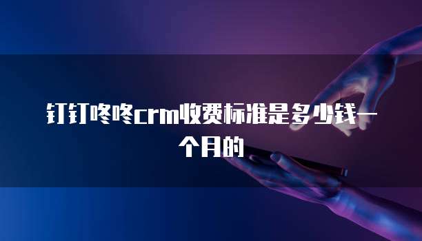 钉钉咚咚crm收费标准是多少钱一个月的