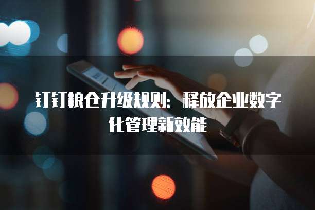 钉钉粮仓升级规则:释放企业数字化管理新效能