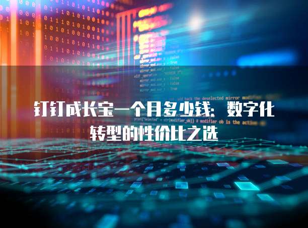 钉钉成长宝一个月多少钱:数字化转型的性价比之选