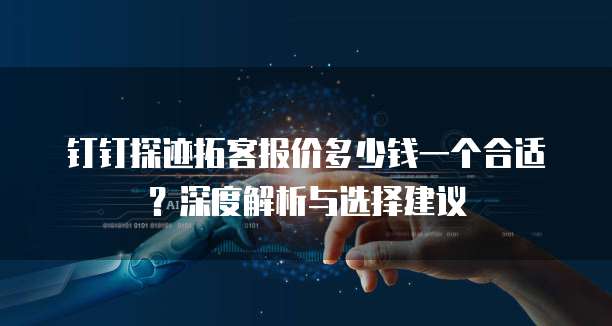 钉钉探迹拓客报价多少钱一个合适？深度解析与选择建议