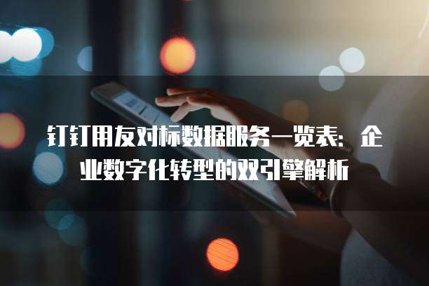 钉钉用友对标数据服务一览表：企业数字化转型的双引擎解析
