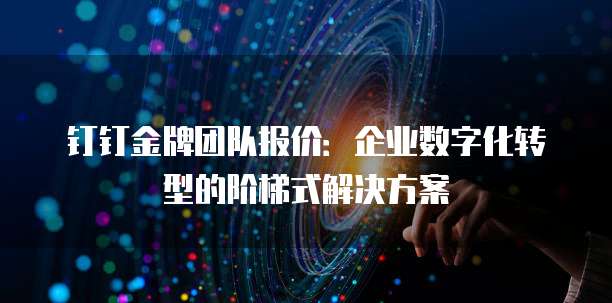 钉钉金牌团队报价:企业数字化转型的阶梯式解决方案
