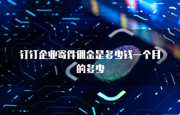 钉钉企业寄件佣金是多少钱一个月的多少