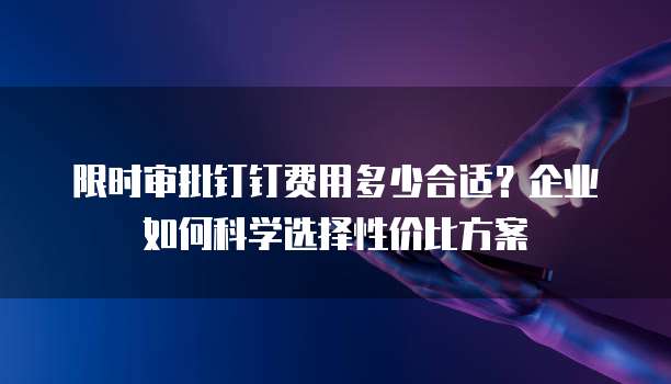 限时审批钉钉费用多少合适？企业如何科学选择性价比方案