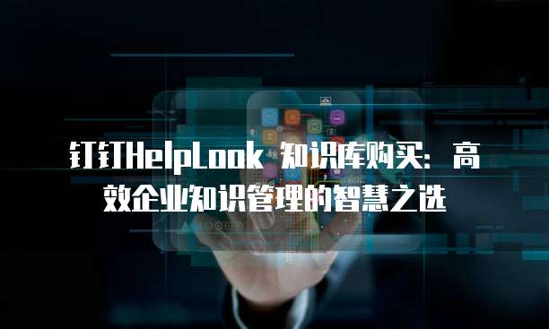 钉钉HelpLook 知识库购买:高效企业知识管理的智慧之选
