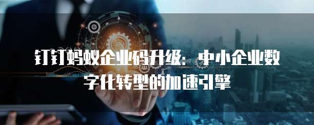 钉钉蚂蚁企业码升级:中小企业数字化转型的加速引擎
