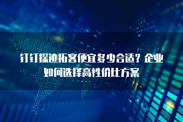 钉钉探迹拓客便宜多少合适?企业如何选择高性价比方案