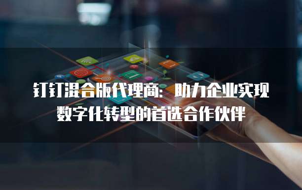 钉钉混合版代理商：助力企业实现数字化转型的首选合作伙伴