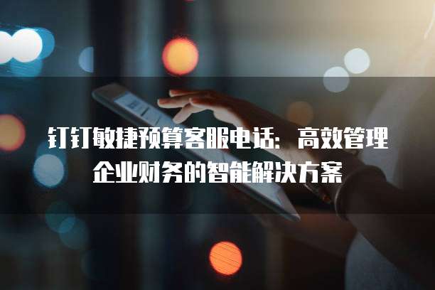 钉钉敏捷预算客服电话:高效管理企业财务的智能解决方案