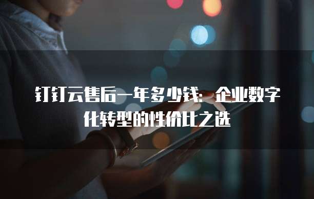 钉钉云售后一年多少钱:企业数字化转型的性价比之选