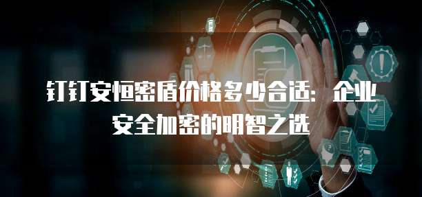 钉钉安恒密盾价格多少合适：企业安全加密的明智之选