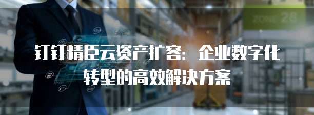 钉钉精臣云资产扩容：企业数字化转型的高效解决方案