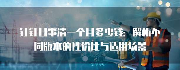 钉钉日事清一个月多少钱：解析不同版本的性价比与适用场景