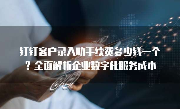 钉钉客户录入助手续费多少钱一个?全面解析企业数字化服务成本