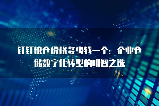 钉钉粮仓价格多少钱一个:企业仓储数字化转型的明智之选