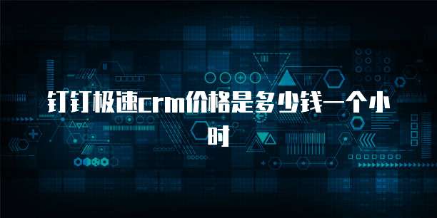 钉钉极速crm价格是多少钱一个小时