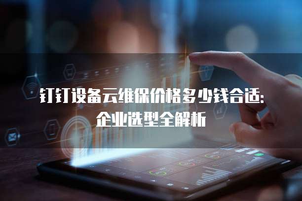 钉钉设备云维保价格多少钱合适:企业选型全解析