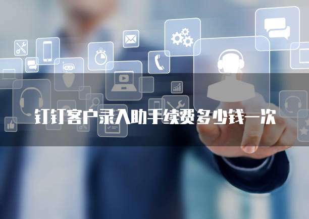 钉钉客户录入助手续费多少钱一次