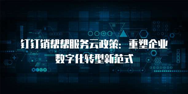 钉钉销帮帮服务云政策：重塑企业数字化转型新范式