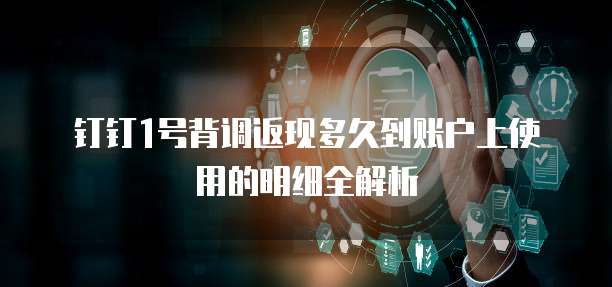 钉钉1号背调返现多久到账户上使用的明细全解析