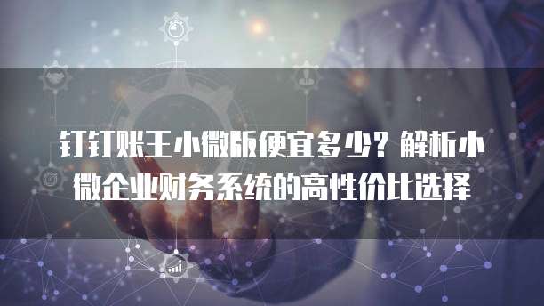 钉钉账王小微版便宜多少?解析小微企业财务系统的高性价比选择