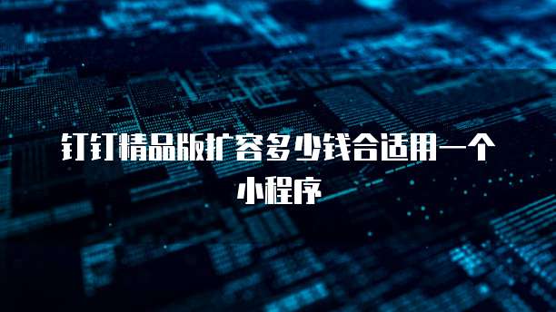 钉钉精品版扩容多少钱合适用一个小程序