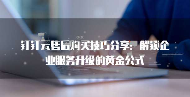 钉钉云售后购买技巧分享:解锁企业服务升级的黄金公式