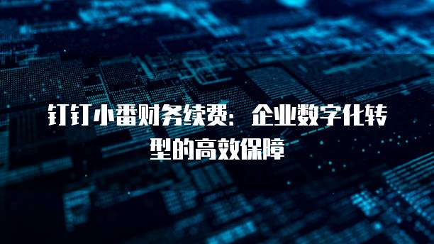 钉钉小番财务续费：企业数字化转型的高效保障