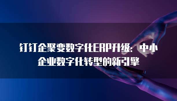 钉钉企聚变数字化ERP升级：中小企业数字化转型的新引擎
