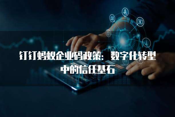 钉钉蚂蚁企业码政策:数字化转型中的信任基石